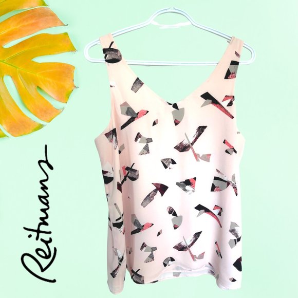 Reitmans Large Pink blouse w/ geometric pattern - Picture 2 of 5